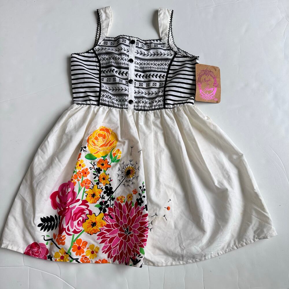 Sugar and Honey Black and White Floral Dress - 6X - Picture 2 of 10